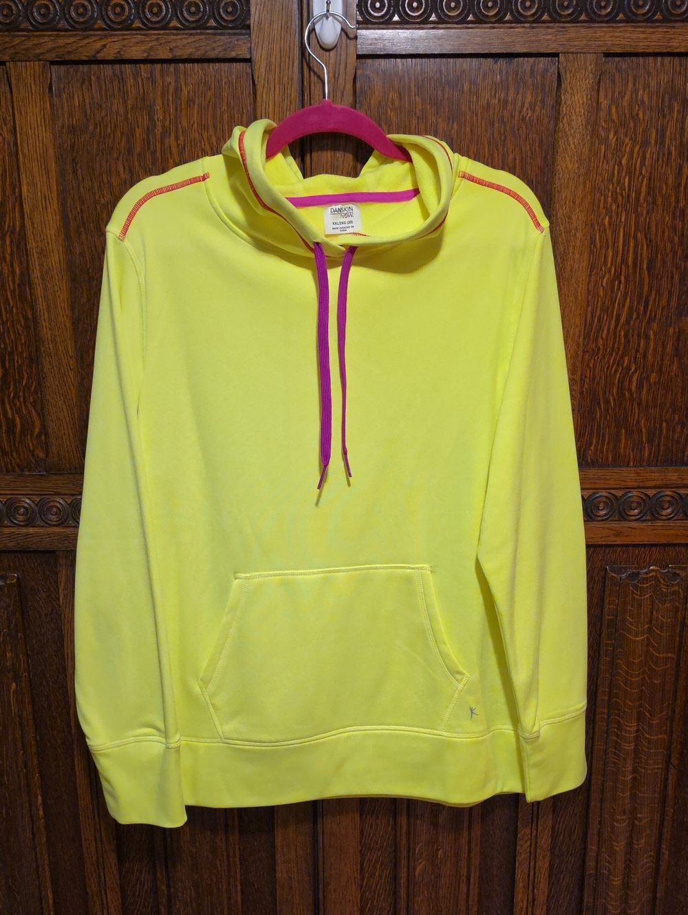 NWOT Danskin Neon Yellow Pullover Hoodie